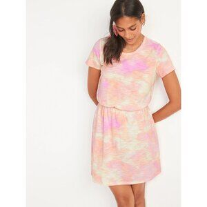 Old Navy Shirt Dress Tie Dye Short Sleeve Waist Defined Mini NWT